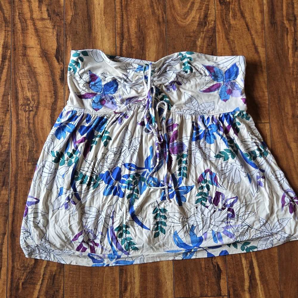 Isabel Floral Strapless Maternity Top Large